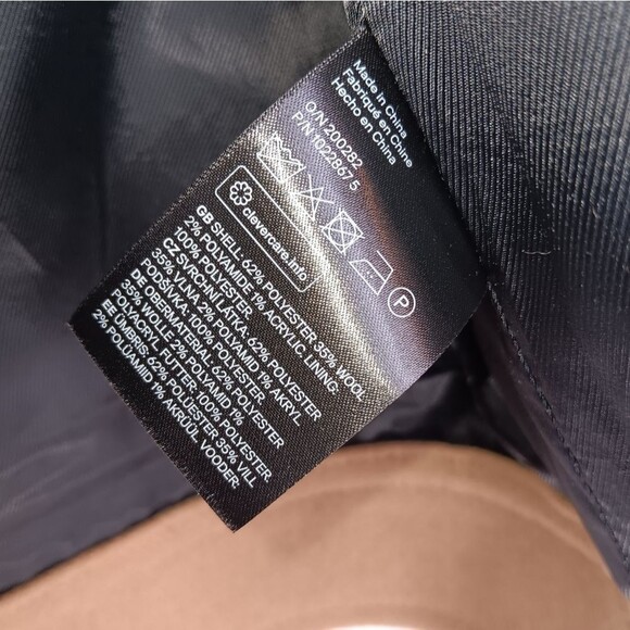 H&M Short Wool Blend Pea Coat Jacket Tan Beige Men's Size Small New With Tags - Picture 8 of 8